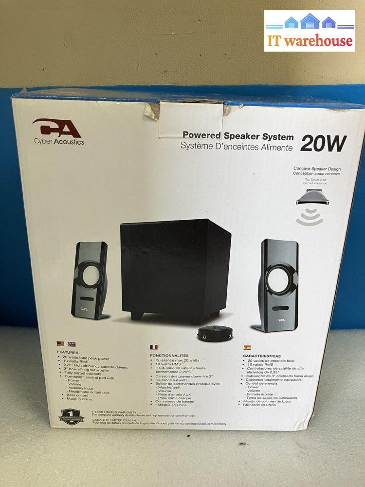 ~ Cyber Acoustics Speakers Ca-Sp24 20W Powered Speaker System