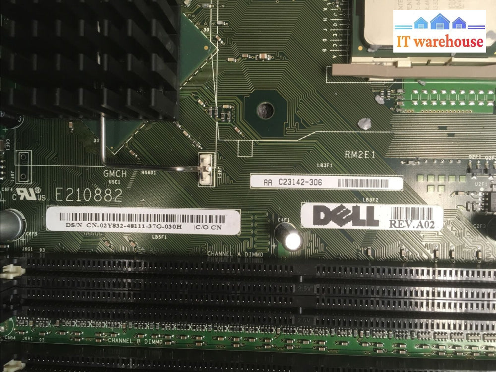 + Dell 02Y832 2Y832 Motherboard W/ Intel 2.66Ghz Cpu & I/O Shield