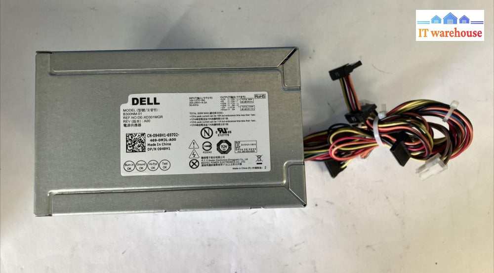 Dell 0949H1 300W Power Supply Psu For Inspiron Desktop B300Nm-01 949H1 *Tested ~