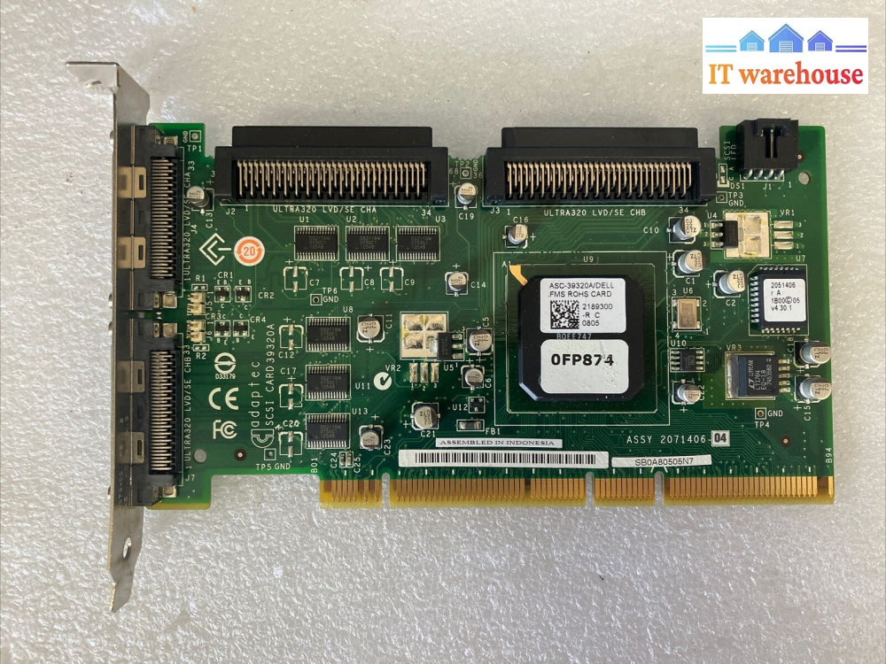 Dell 0Fp874 Fp874 Pci-X Ultra320 Dual Channel Scsi Network Raid Controller Card~