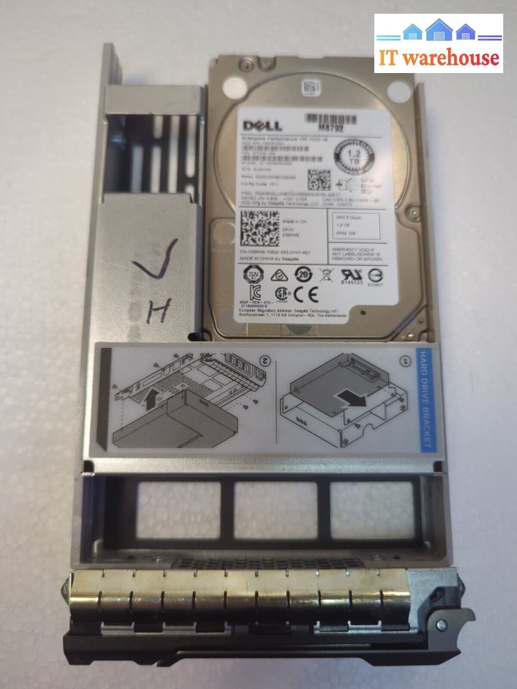 Dell 1.2Tb 10K 2.5’ Sas 6Gbps Internal Hard Drive 36Rh9 W/ Caddy 58Cwc Tested -