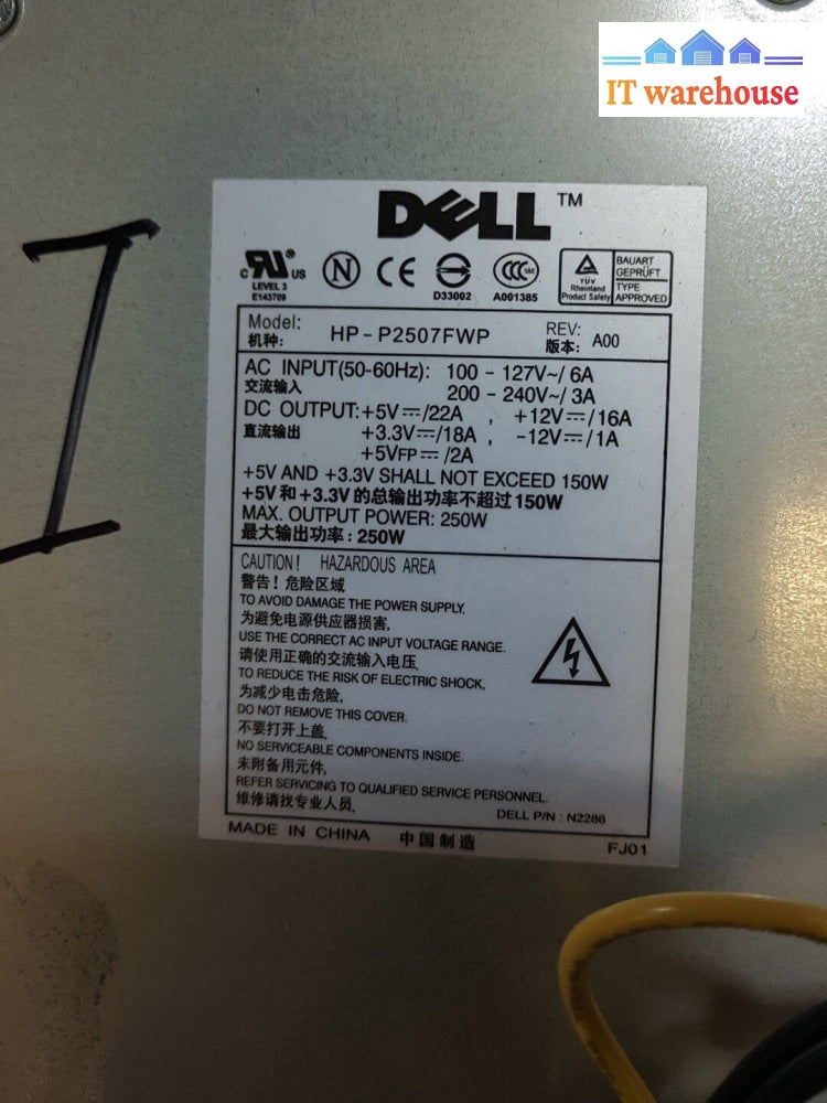 - Dell 250W Power Supply N2286 Hp-P2507Fwp @@@