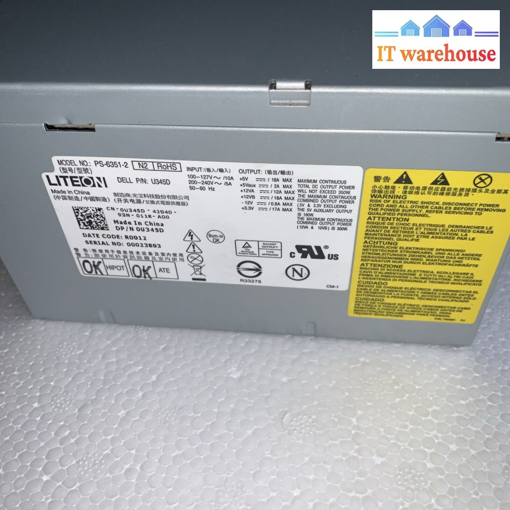 Dell 350W Power Supply U345D Ps-6351-2