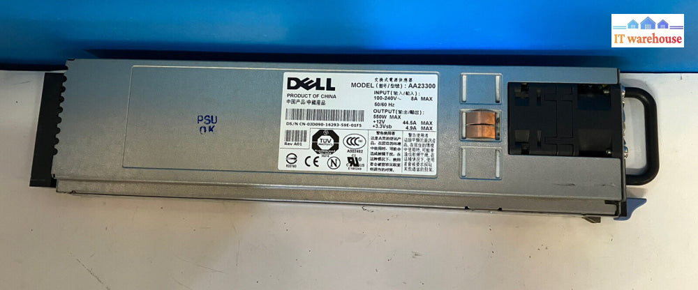 ~ Dell 550W Redundant Power Supply For Poweredge 1850 0Jd090 Aa23300 110-240Vac