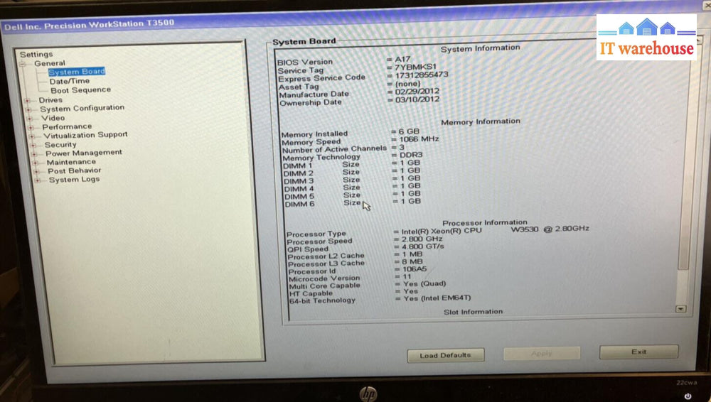 ~ Dell 9Kpnv Precision T3500 Workstation Lga 1366 Ddr3 Motherboard W/ Xeon Cpu