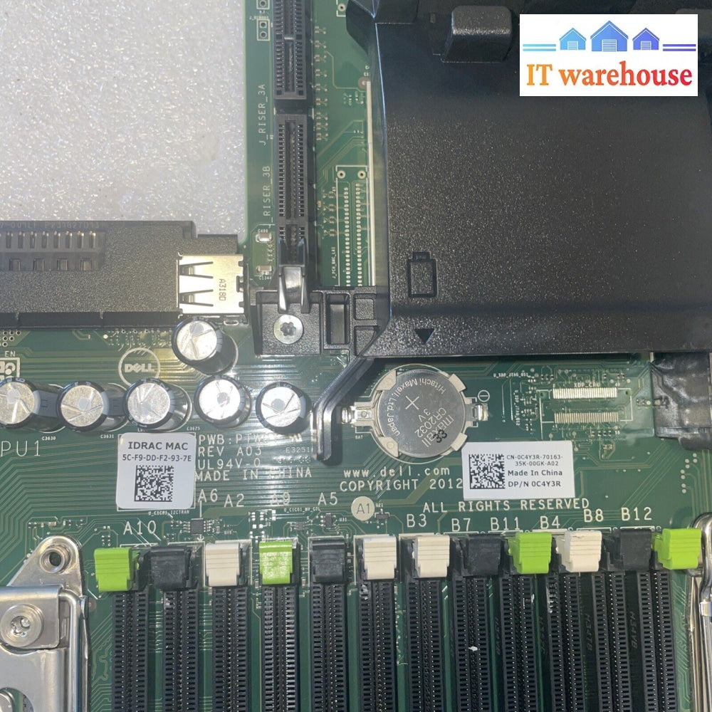 Dell C4Y3R Poweredge R720 Socket Lga2011 Server Board W/ Fm487 & Cpus