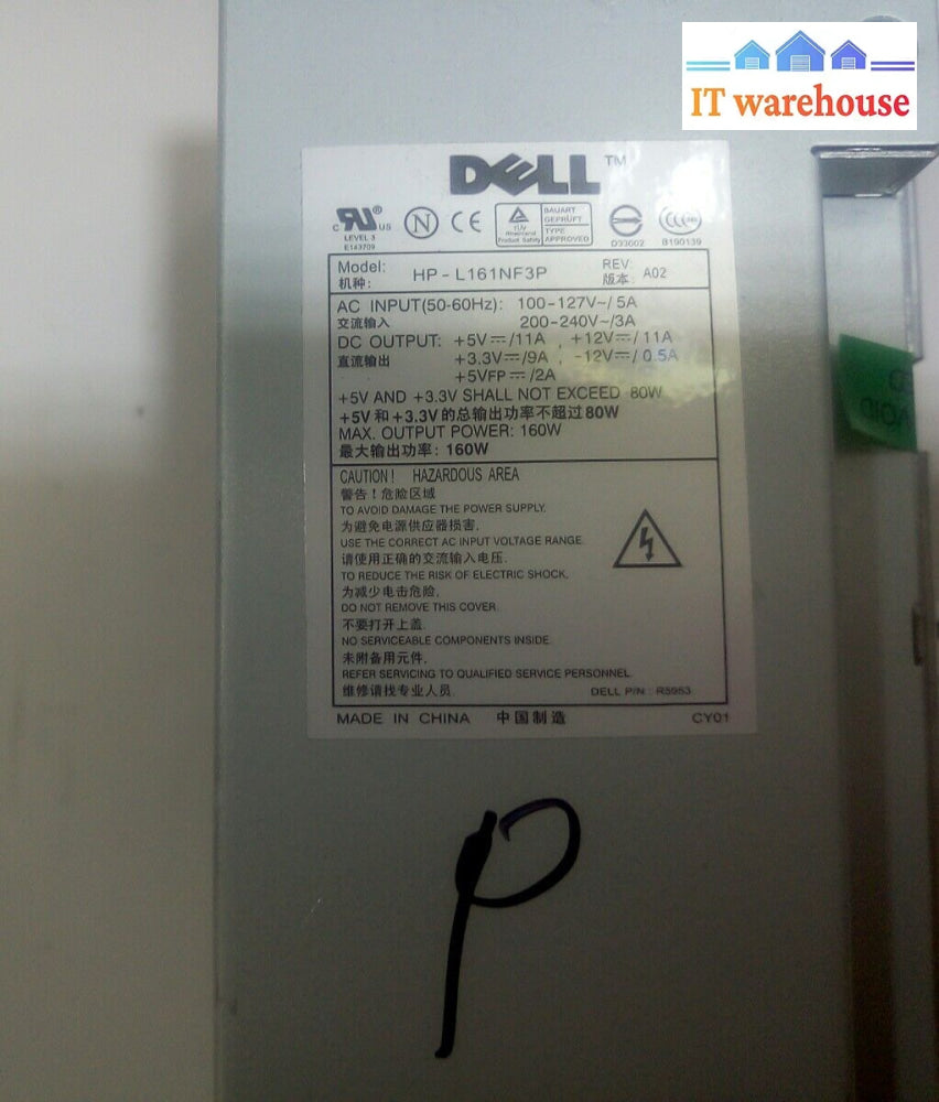 - Dell Dimension 4600C Hp-L161Nf3P 160W Computer Pc Power Supply @@@