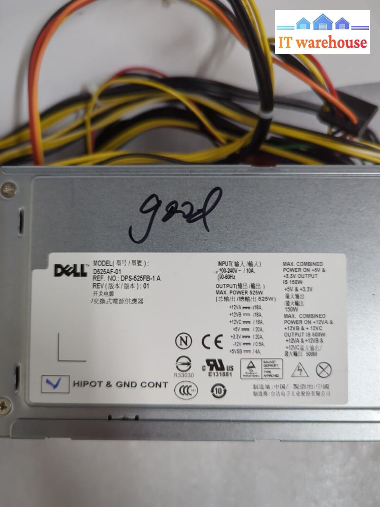 Dell Dps-525Fb-1A M1J3H D525Af-01 525W Power Supply For Xps 9100 Tested -