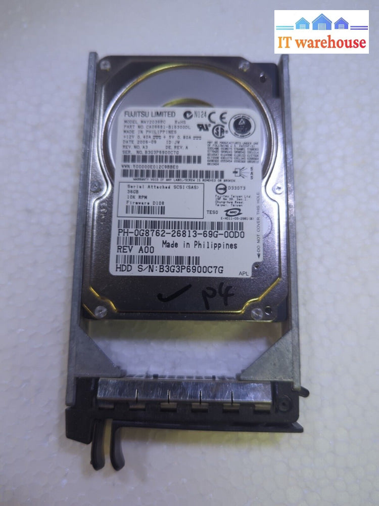 - Dell Fujitsu 36Gb 10K 3Gbps Sff 2.5’ Sas Hard Drive May2036Rc G8762 Tested