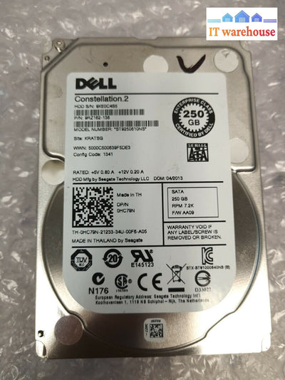 - Dell Hc79N Constellation.2 250Gb 2.5’ Sata Hard Drive St9250610Ns Tested