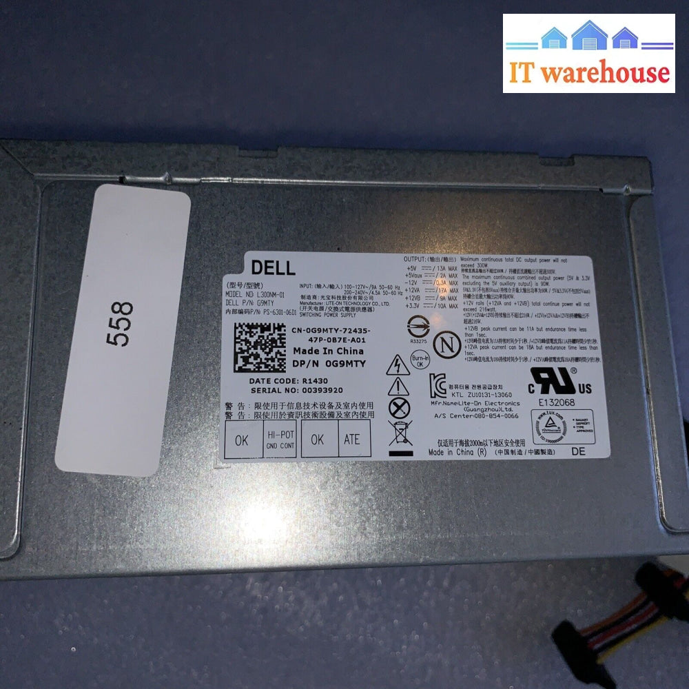 Dell Inspiron 620 660 Vostro 260 420 Mt 0G9Mty Power Supply 300W G9Mty L300Nm-01