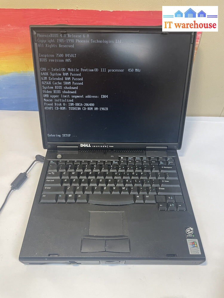 Dell Inspiron 7500 Piii 450Mhz 64Mb 4.3Gb Floppy/ Cd Drive