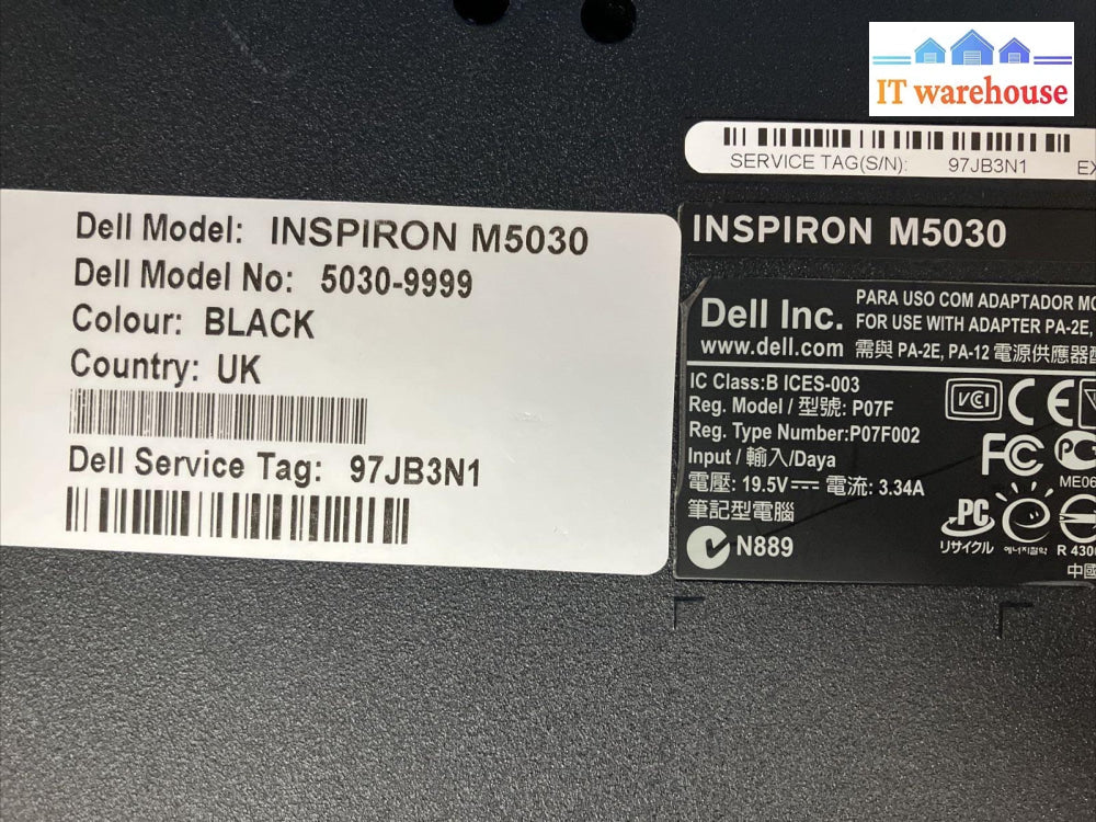 Dell Inspiron M5030 14’ Laptop (For Parts No Cpu / Hdd Ram Battery Read) ~