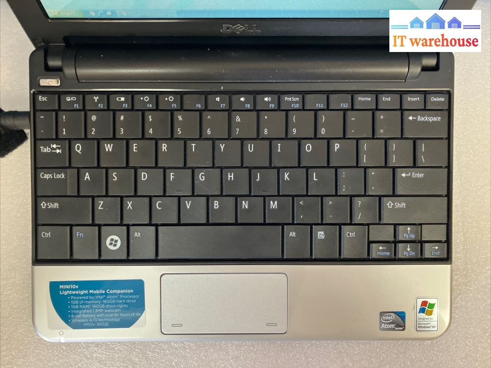 Dell Inspiron Mini Pp19S 10’ Laptop Intel Atom Cpu / 1Gb Ram 160Gb Hdd Xp ~