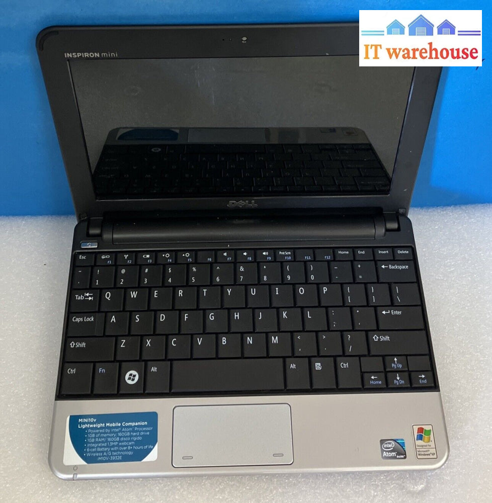 Dell Inspiron Mini Pp19S 10’ Laptop Intel Atom Cpu / 1Gb Ram 160Gb Hdd Xp ~