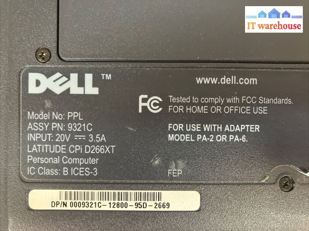 Dell Latitude Cpi D266Xt Ppl Laptop Pentium Ii Cpu 128Mb Ram 60Gb Hdd (Read) ~