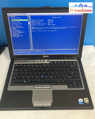 Dell Latitude D620 Pp18L 14’ Laptop Core Duo Cpu 4Gb Ram No Hdd (As Is Read) ~