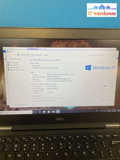 Dell Latitude E5270 12.5’ Core I3-6100U 2.3Ghz 8Gb Ddr4 500Gb Ssd Win10 Pro