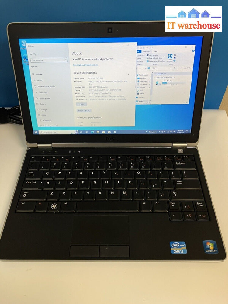 ~ Dell Latitude E6220 Laptop Core I5-2540M 2.6Ghz 8G Ram 12.5’ 128G Ssd Win10Pro