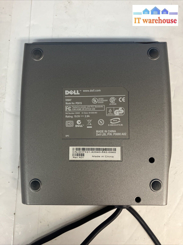 Dell Model Pd01S External D/Bay W/Cd-Rw/Dvd-Rom Drive 0H7531 P/N: P0690 A02 ~