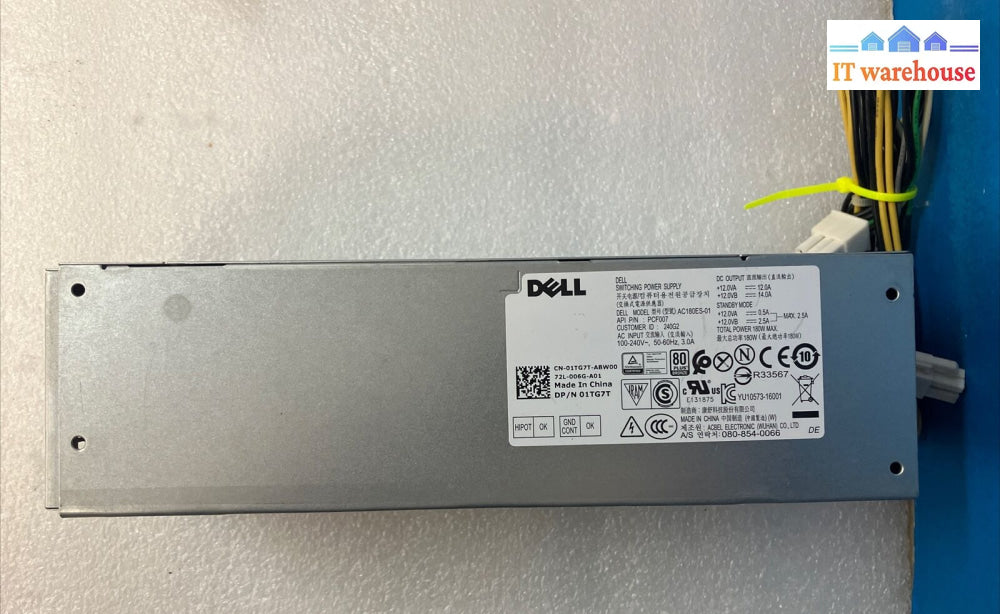 Dell Optiplex 180W Desktop Power Supply Psu P/N 01Tg7T Model Ac180Es-01 Pcf007 ~