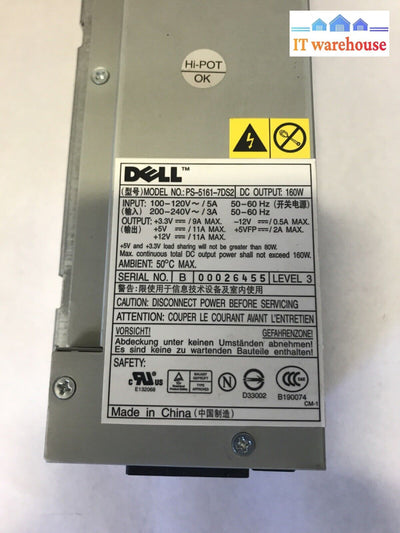 Dell Power Supply 160W D6370 3N200 P2721 U5427 3Y147 Ps-5161 Hp-L161Nf3P Tested