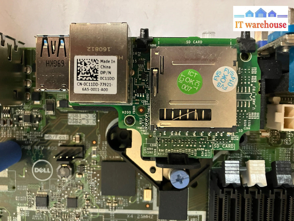 ~Dell Poweredge 0Fgcc7 Lga1151 Motherboard W/ Xeon E3-1230V5 + 0C11Dd Remote Card