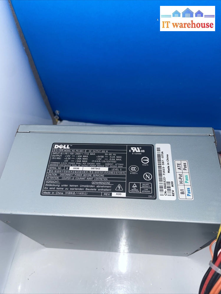 Dell Poweredge 1800 Server Power Supply 650W Ps-5651-1 0U2406 0Gd323