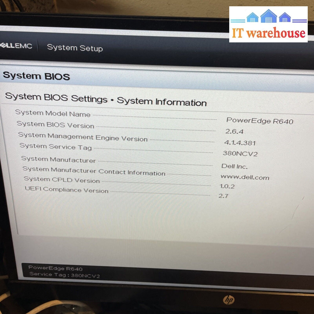 Dell Poweredge R640 2X Xeon Gold 6136 3.0Ghz 384Gb Ram 240G + 1.6Tb Ssd Server