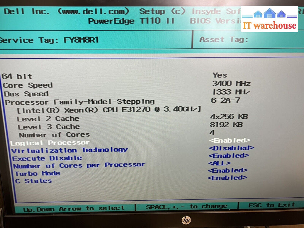 ~ Dell Poweredge T110 Ii Server Tower Xeon E3-1270 3.4Ghz 8Gb Ram 2X500Gb Hdd