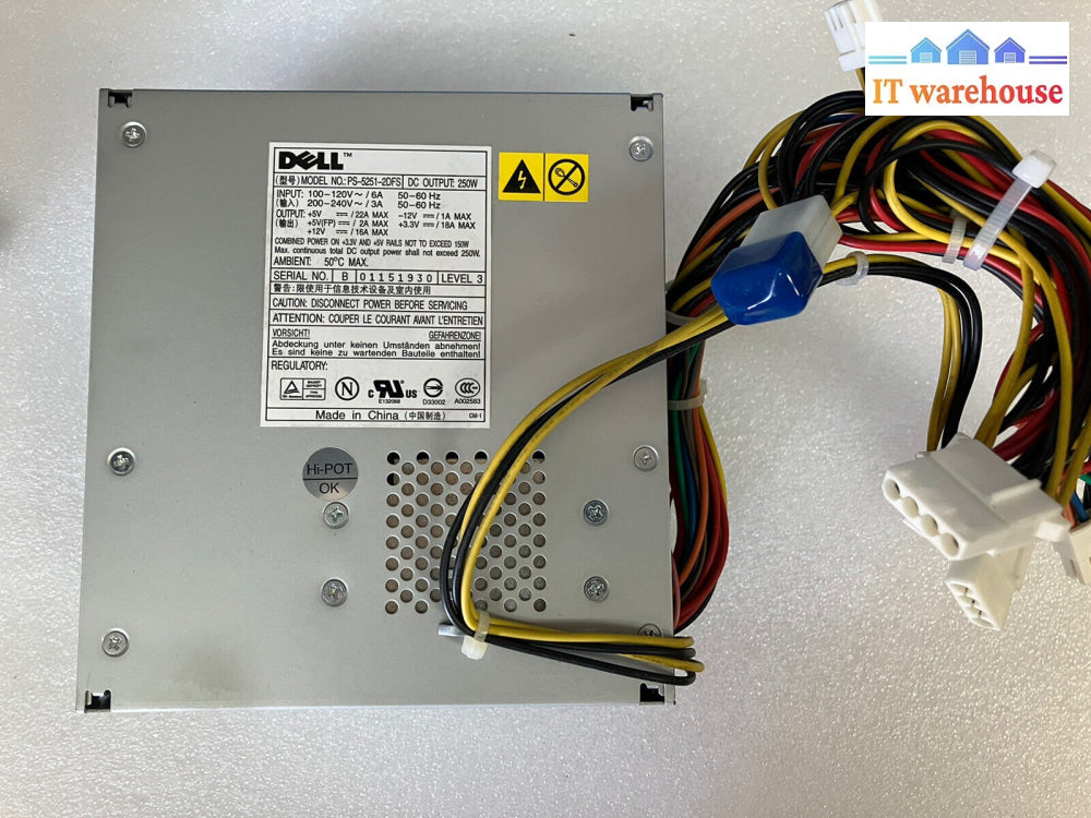 ~ Dell Ps-5251-2Dfs 250W Power Supply Module Psu 0F0894 F0894 *Tested/Work*