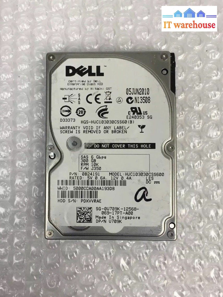 ~ Dell Sas 6Gbps 300Gb 10K Hard Drive Disk J350 0B24191 Hu103030Css600 @@@