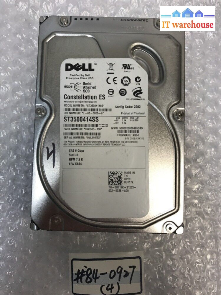 - Dell Seagate St3500414Ss 9Jx242-150 500Gb 7200 Rpm 16Mb Cache Sas 6Gb/S 3.5’