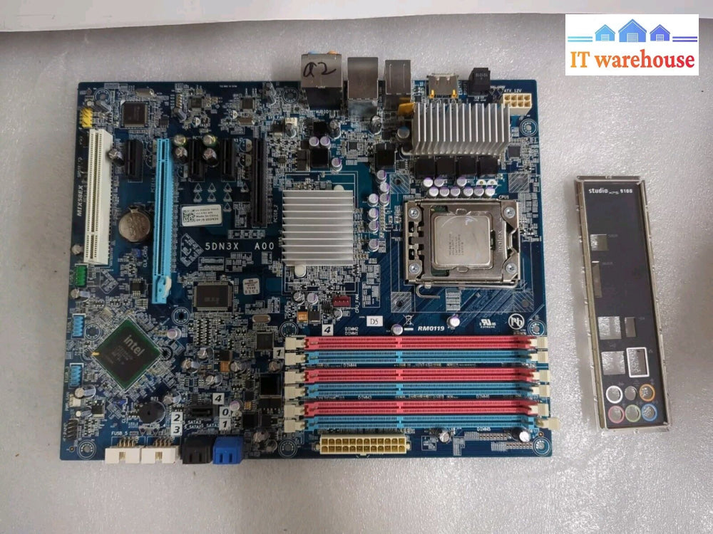 Dell Studio Xps 9100 Motherboard /W I7-930 Cpu + Io Shield 5Dn3X 05Dn3X Tested -