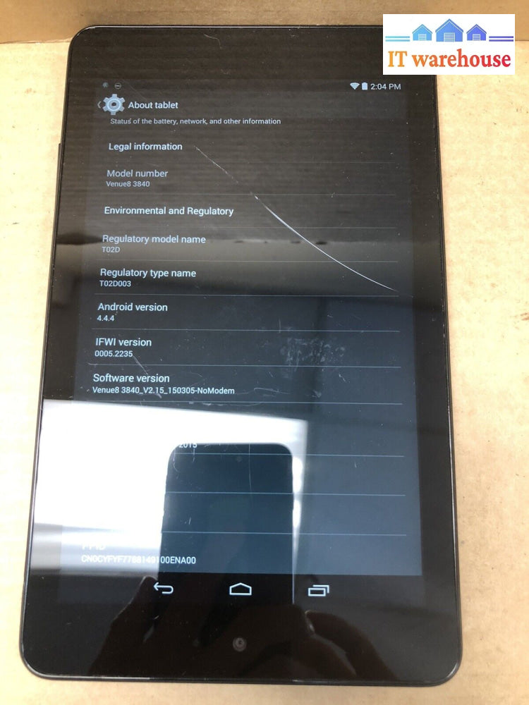 $ Dell Venue 8 3840 16Gb Wi-Fi 8In - Black -Touch Screen Cracked