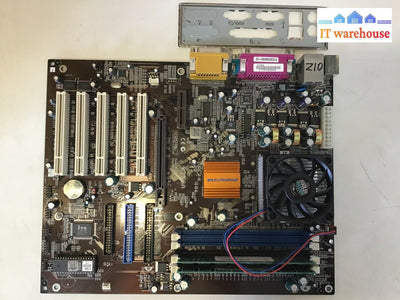 Ecs Elitegroup K7S5A Motherboard W/ Amd K7 Athlon Cpu Heatsink Fan 0.5Gb Ram I/O