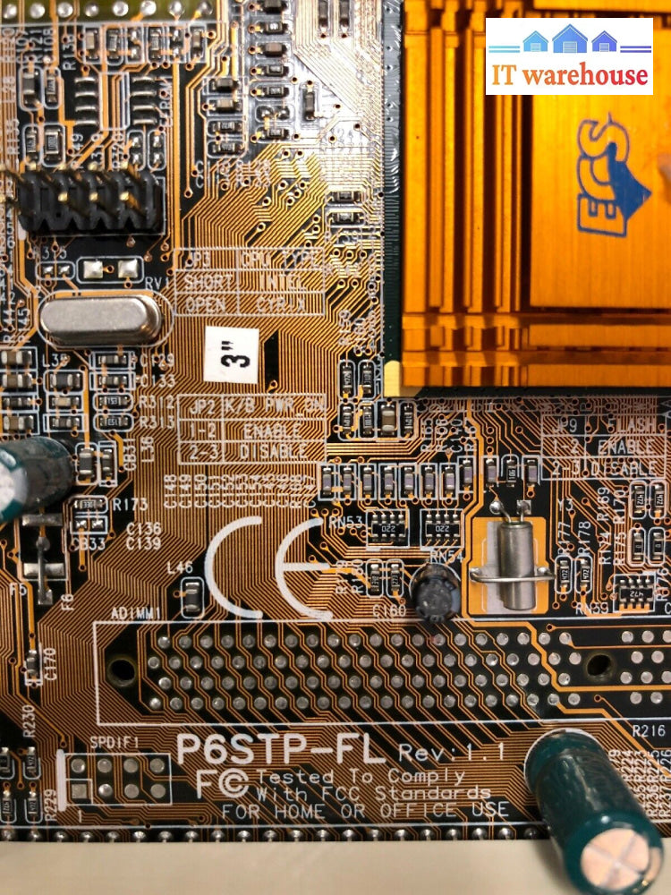 *Ecs Elitlgroup Mainboard P6Stp-Fl Piii Socket 370 Small P3 Motherboard