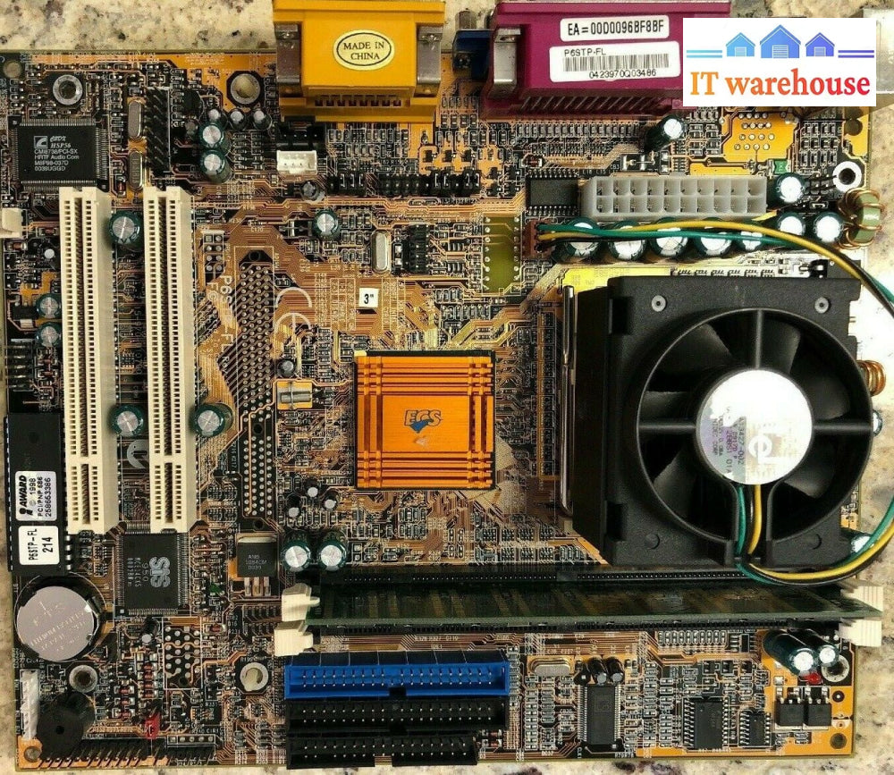 *Ecs Elitlgroup Mainboard P6Stp-Fl Piii Socket 370 Small P3 Motherboard