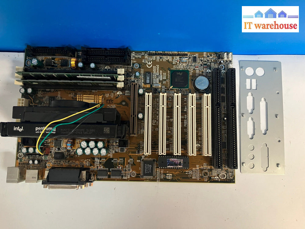 ~ Ecs Motherboard P6Bx-A + W/ Pentium Ii Processor Sl38M & (128Mb + 64Mb) Sdram