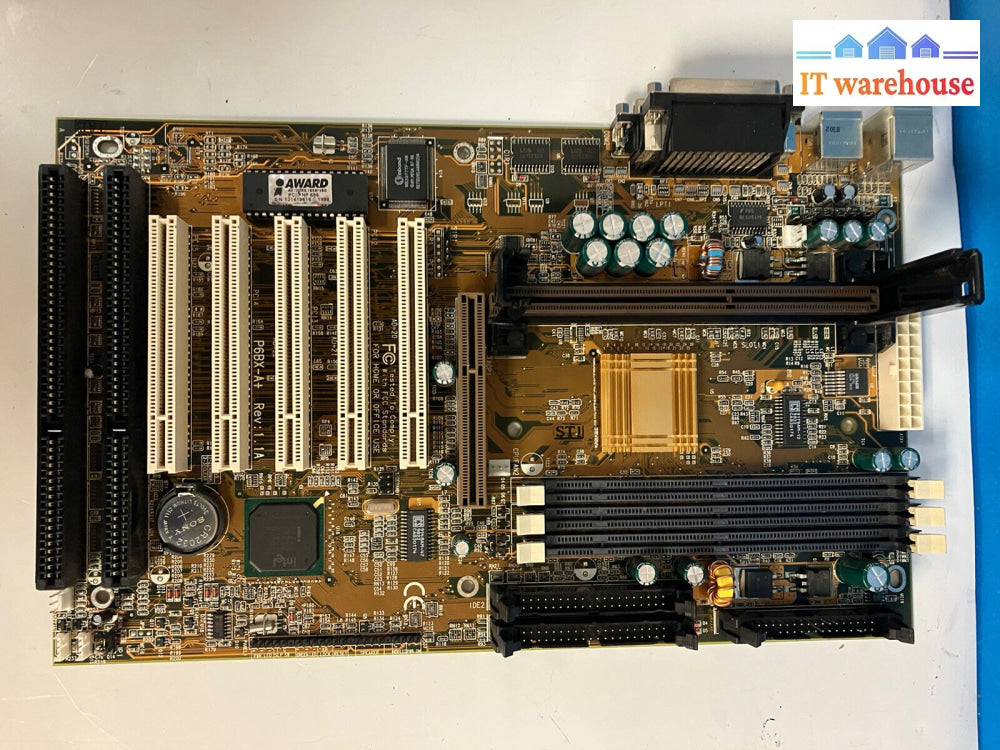 ~ Ecs Motherboard P6Bx-A + W/ Pentium Ii Processor Sl38M & (128Mb + 64Mb) Sdram