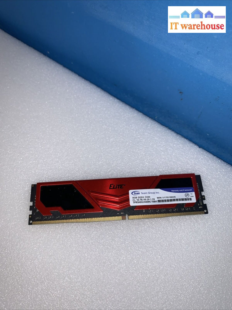 Elite Team 8Gb Tprd48G2400Hc16Bk Ddr4 2400 Desktop Memory Ram Tested