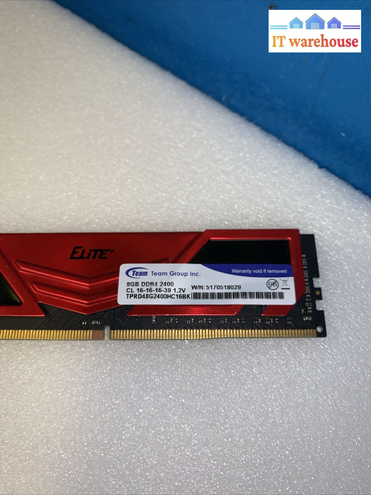 Elite Team 8Gb Tprd48G2400Hc16Bk Ddr4 2400 Desktop Memory Ram Tested