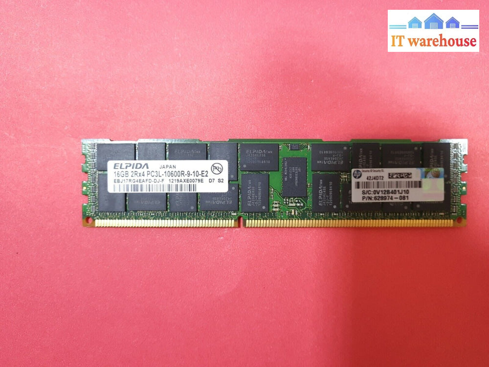 - Elpida Ebj17Rg4Eafd-Dj-F 16Gb Pc3L Ddr3 10600R Server Memory Hp 628974-081