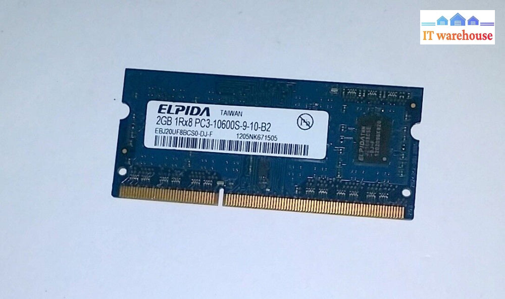 Elpida Pc3-10600 (Ddr3-1333) 2 Gb So-Dimm 1333 Mhz Ddr3 Sdram Memory