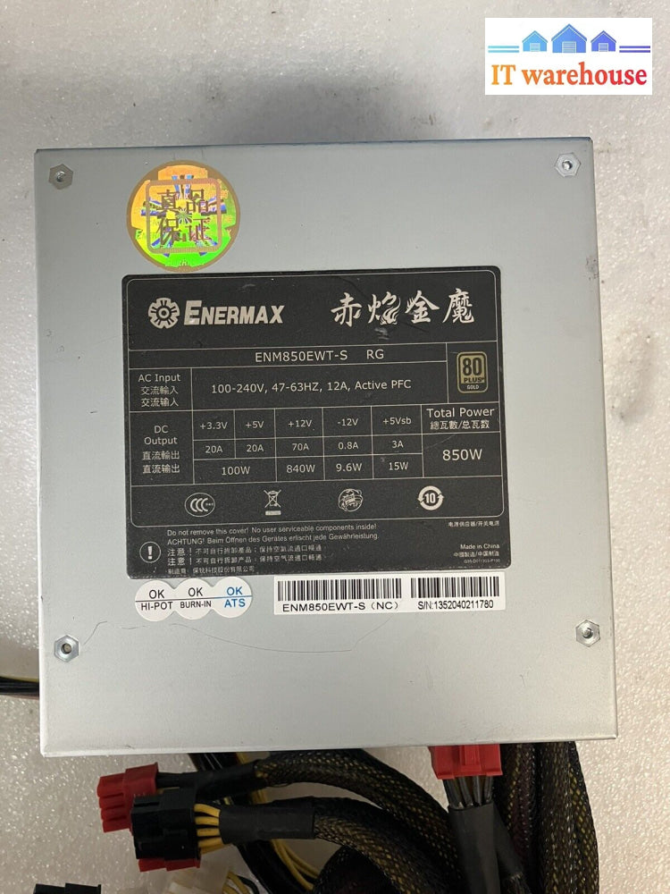 ~ Enermax 850W Enm850Ewt-S Power Supply 80 Plus Gold Psu