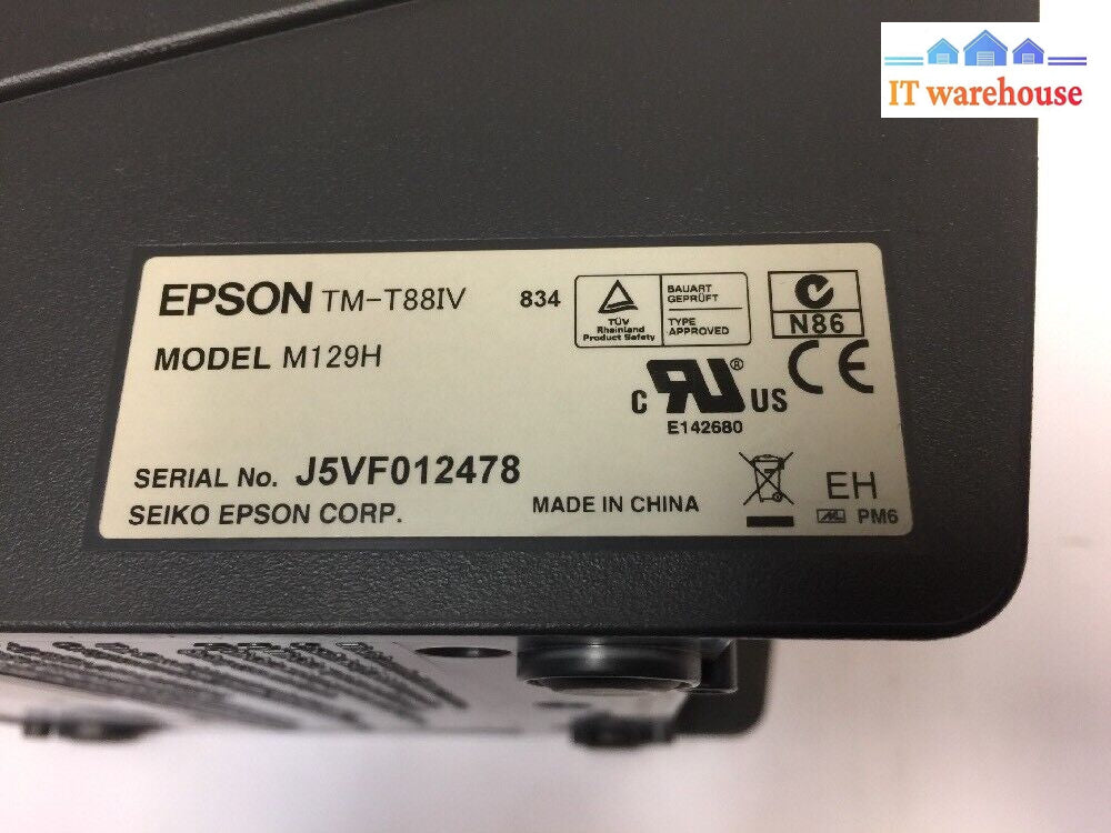 - Epson Micros Tm-T88Iv M129H Pos Thermal Receipt Printer Parallel (No/ Ac)