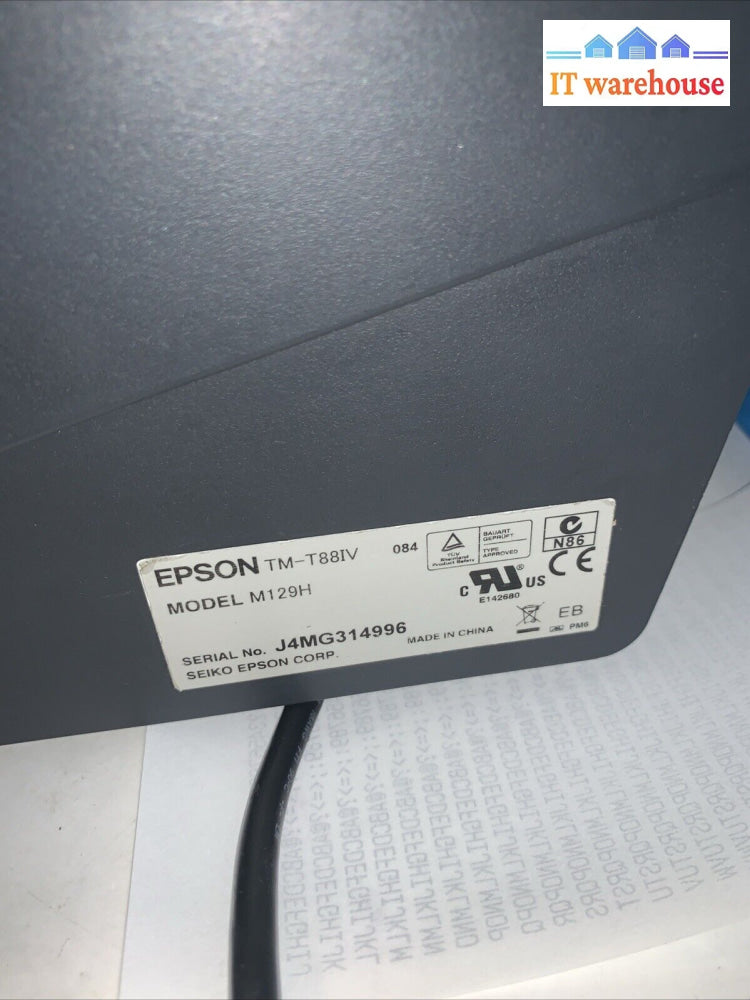 Epson Tm-T88Iv M129H Pos (Usb) Thermal Printer With Ac Tested