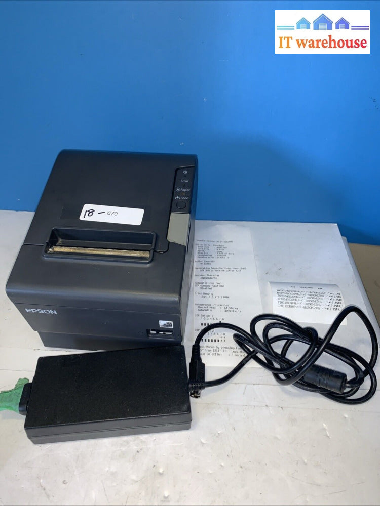 Epson Tm-T88V M244A Pos (Usb/Serial) Thermal Printer With Ac Tested