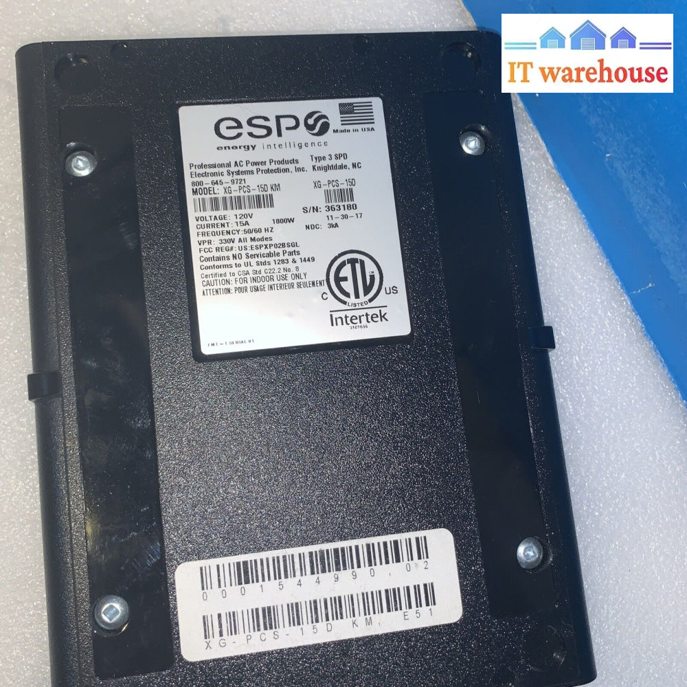 Esp Next Gen Pcs 120/15 Ac Power Line Filter Xg-Pcs-15D Ric Km