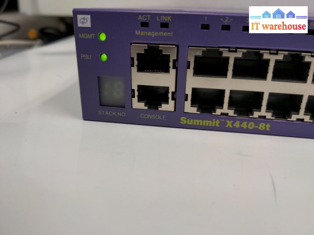 - Extreme Networks Summit X440-8T 8 Ports Switch P/N: 16501